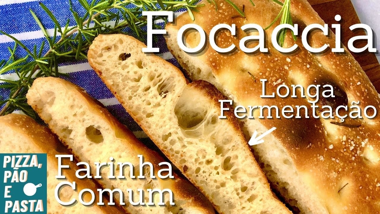 FOCACCIA PARA INICIANTES COM FARINHA COMUM - SOVA FÁCIL E LONGA FERMENTAÇĀO
