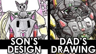 SON'S DESIGN, DAD'S DRAWING 8! KITTY-TRON!