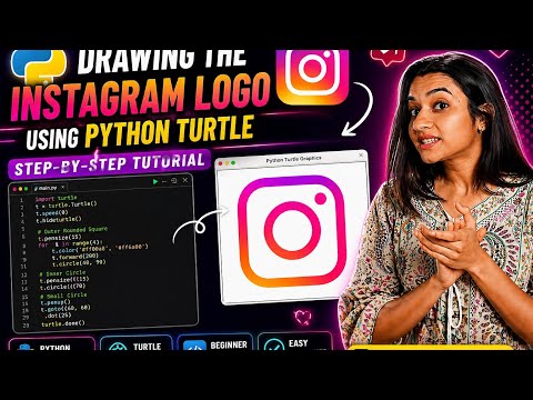 Drawing The Instagram Logo Using Python Turtle Step By Step Tutorial Python Turtle Design