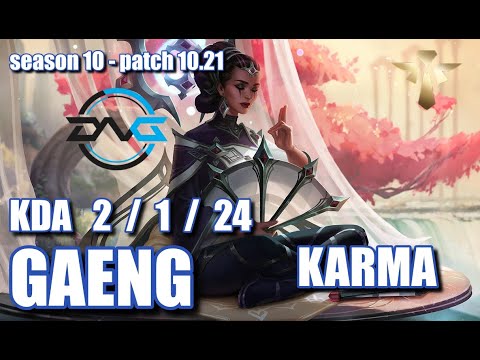 【韓国サーバー/GM】DFM Gaeng カルマ(Karma) VS セト(Sett) SUP - Patch10.21 KR Ranked【LoL】
