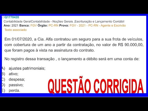 360- Prova de concurso público : FGV - 2021 - PC-RN - Agente e Escrivão -