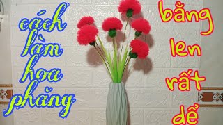 Cách làm hoa phăng bằng len rất xinh và dể làm/ How to make a flower with wool