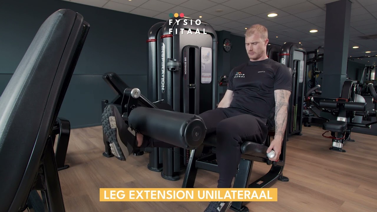 Video thumbnail: Leg extension unilateraal machine — instructievideo