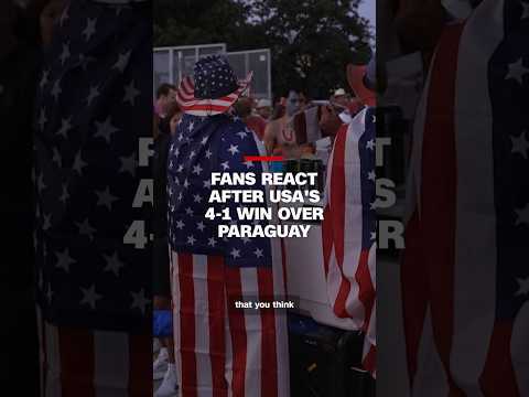 Fans reacts after USA's 4-1 win over Paraguay