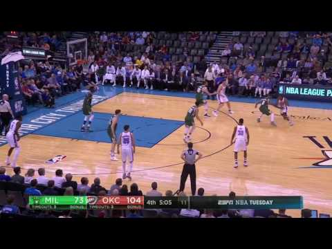 OKC VS BUCK 4TH HIGHLIGHTS 4/4/17 WESTBROOK TIES BIG O