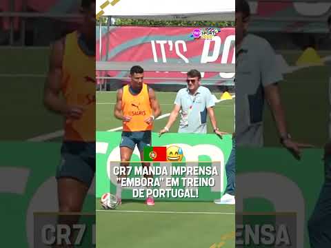 O CRISTIANO RONALDO “EXPULSOU” A IMPRENSA DO TREINO 😅 KKKKKKKK #shorts