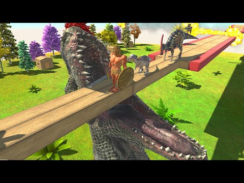Run Away from T-rex Wide Mouth & Dead Road - Animal Revolt Battle Simulator