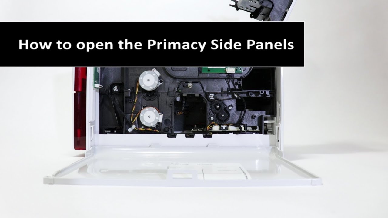 How to open the Evolis Primacy side panels