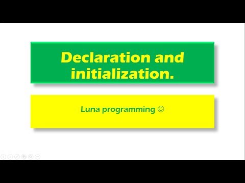 C Programming Class 2 Declaration And Initialization 2017