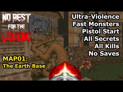 Doom II: No Rest for the Living - MAP01: The Earth Base (Fast Ultra-Violence 100%)