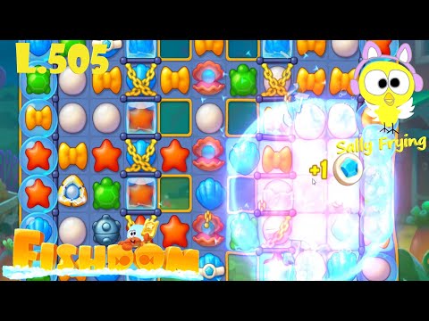 Fishdom level 505 stick pearl and bubble challenge
