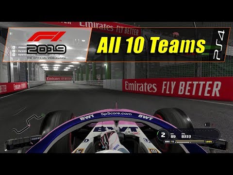 F1 2019 (PS4) - Driving All 10 Teams/Cars (1080@60)
