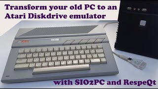 Transform your old PC to an Atari Diskdrive emulator, with SIO2PC and RespeQt on Linux.