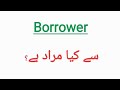 What Is Borrower In Urdu Hindi