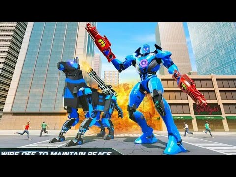 Robot It Machine,Robot Dog USA Police Transform Car Robot into Crime City Gangster Chase-Temu Gamer