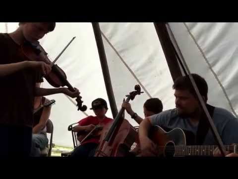 Kai with Sean Watkins and Tristan Clarridge - Jerusalem Ridge, 2015 big sur fiddle camp