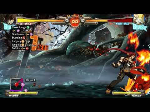 Guilty Gear Xrd Rev2 - Optimal routes - corner dustloop [Millia]