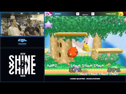 Shine 2019 - Spongy (Kirby) Vs. Fireblaster (Pikachu) Super Smash Bros. Losers Quarters