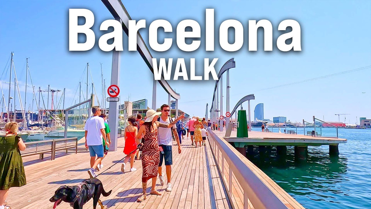 Immersive street-level walking tour through Barcelona, Spain, showcasing authentic urban landscapes, local architecture, and the vibrant atmosphere of the city's neighborhoods