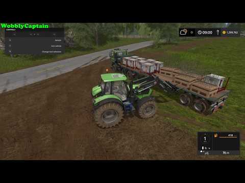 Lets Play Farming Simulator 17 Loading & Unloading Pig Food Pallets & Saplings (Silvercrest Valley)