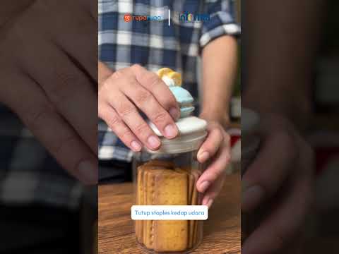 Gambar Informa Stoples Kaca Macaroon Dengan Rak 600 ml Set 3 pcs Transparan - Putih