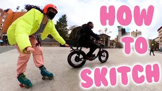 How to SKITCH on ROLLER SKATES!