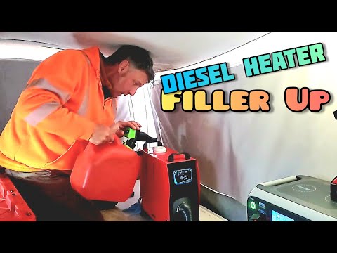 Gasin' Up our Diesel Heater | Tips & Tricks | Gas Cans | All in one Chinese Diesel Heater