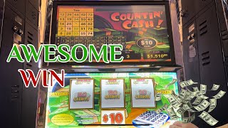 🔥💵 AWESOME WIN - MAX BET VGT $10 COUNTIN' CASH #choctaw #vgtslots #redscreen #bigwin #choctawdurant Video Video