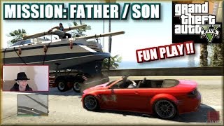 GTA V - Father / Son Mission - Chasing Michael's Boat - FUNPLAY !!