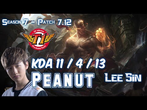 SKT T1 Peanut LEE SIN vs RENGAR Jungle - Patch 7.12 KR Ranked