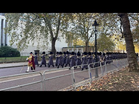 Band of the Scots Guards and Guard Of Honour March to the Houses of Parliament