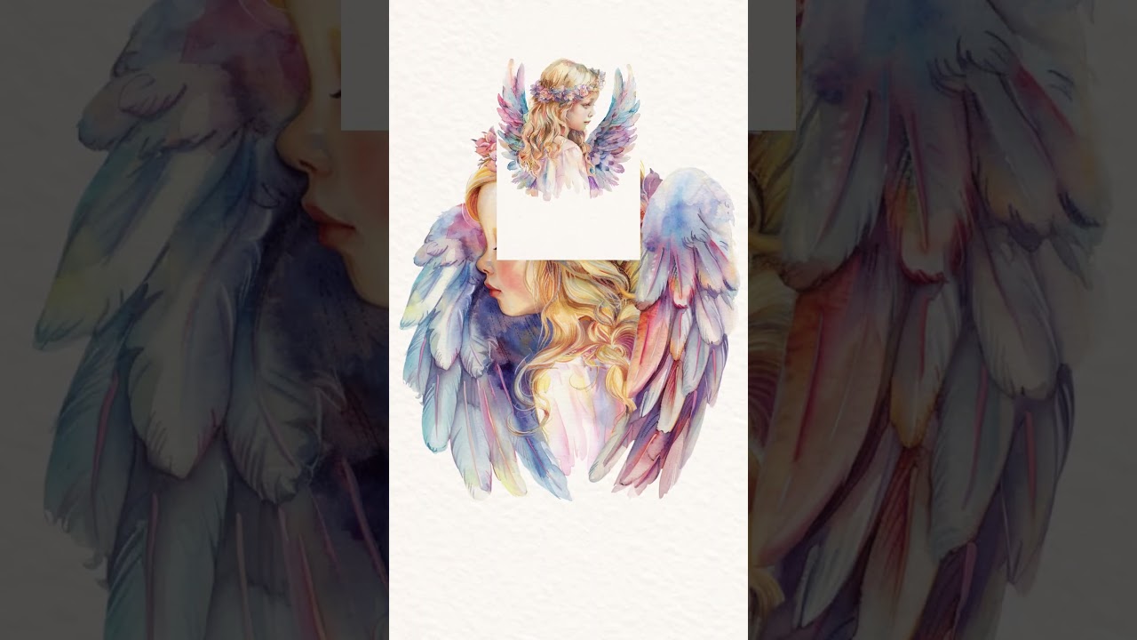 Angel Wings Girl Clipart ✨ Watercolor PNG for DIY, Printables