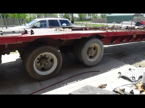 Changing brake shoes on an old semi trailer
