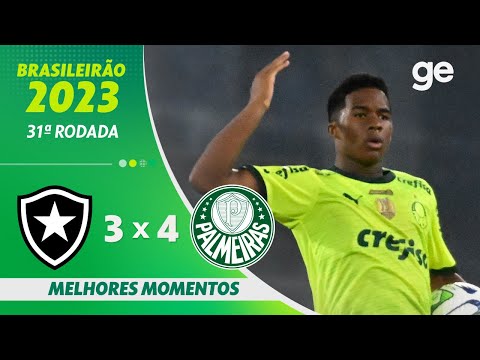 Gols e lances de Botafogo x Palmeiras