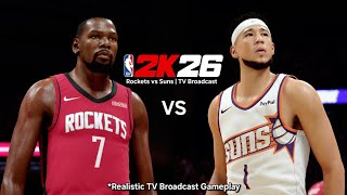 NBA 2K26 | Durant vs Booker Epic Duel! Rockets vs Suns | Realistic TV Broadcast Gameplay