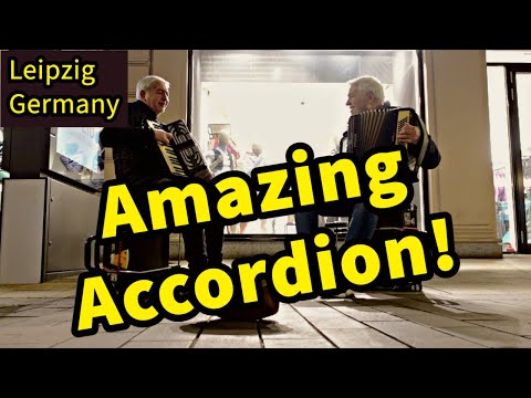 AMAZING ACCORDION DUET! 2/4 Nelu and Stefan play amazing accordion music in Leipzig, Germany