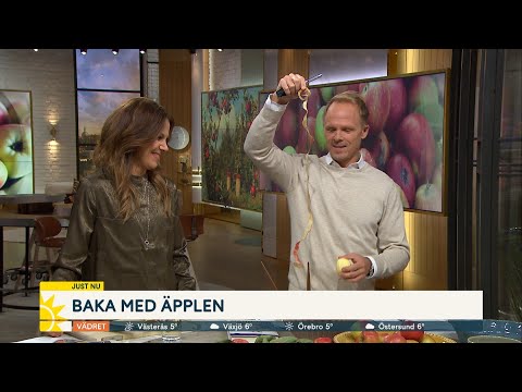Knäckig äppelpaj med rårörd vaniljsås - Nyhetsmorgon (TV4)