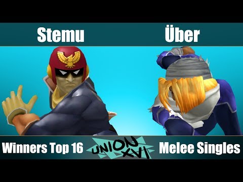 UnionXVI - Stemu (Cpt.Falcon) Vs. Über (Sheik) - Winners Top 16 - Melee