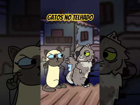 os gatos no telhado de madrugada 🤣 #humor #comedia #animação #gatos #deferiascomoex #desenhoanimado