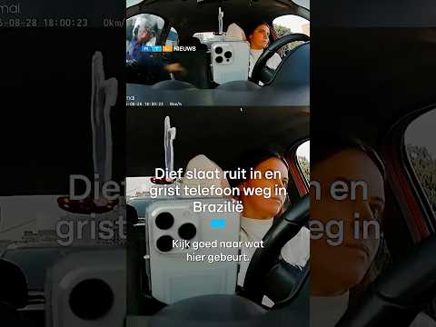 Brutale roof in Brazilië: dief slaat ruit in en grist telefoon weg | RTL Nieuws