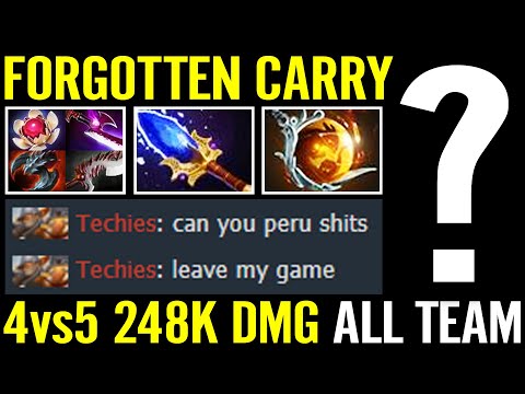 OMG 60Min 4vs5 From Start Still WIN! Forgotten Hero Carry All Team 248k DMG Dota 2 Pro Gameplay