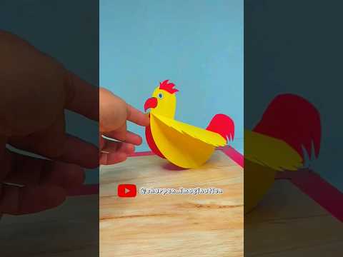 DIY Moving Paper Rooster - 3d Paper Chicken #shorts #reels #feedshorts #papercrafts