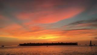 Beautiful Key West Sunset From World Famous Mallory Square in 4k