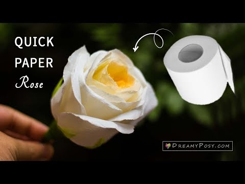 Quick way to make paper rose from toilet paper