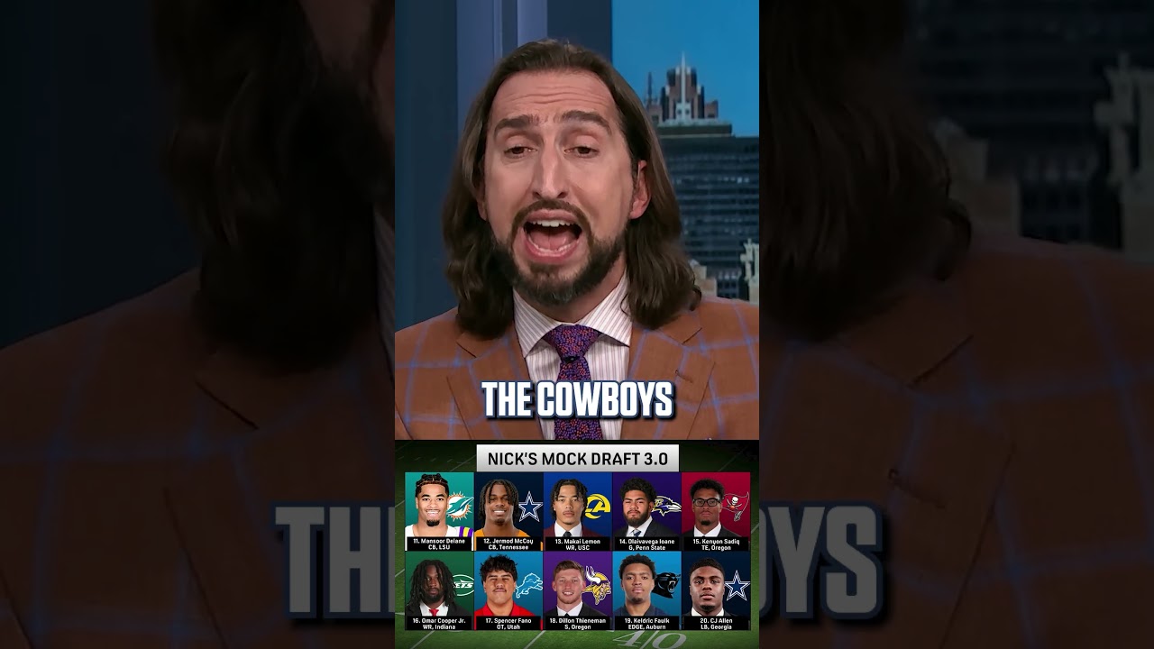 Nick predicts #Eagles pick Alabama's Kadyn Proctor instead of WR in his Mock Draft 3.0 👀 #NFLDraft