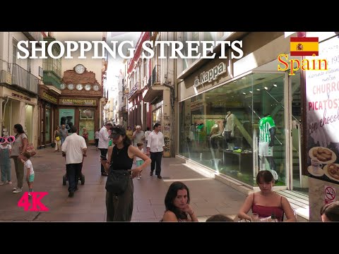SEVILLE CITY CENTER SHOPPING STREETS - 4K WALKING TOUR ,SPAIN 🇪🇸