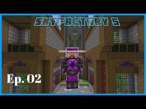 Skyfactory 5 Ep02 - Autocrafting and Creative Flight