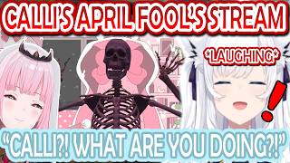Fubuki Loses It Over Calli's "Bony" April Fool's Stream