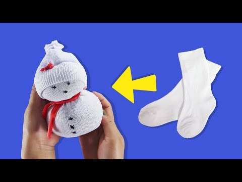 Как да направим снежен човек от чорап