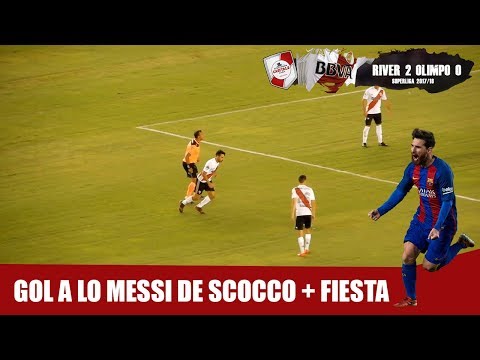 GOL DE TIRO LIBRE DE SCOCCO A LO MESSI + FIESTA / River vs Olimpo - Superliga